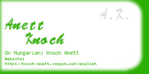 anett knoch business card